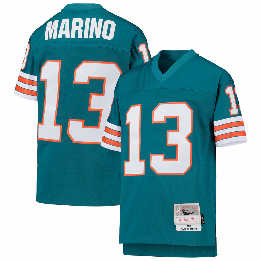 Youth Miami Dolphins Dan Marino Mitchell & Ness Aqua 1984 Legacy Retired Player Jersey - Puhuasuan