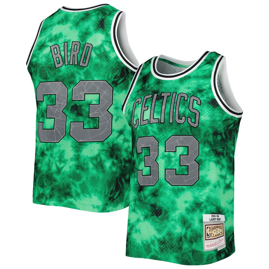 Men's Boston Celtics Larry Bird Mitchell & Ness Kelly Green 1985/86 Galaxy Swingman Jersey - Puhuasuan