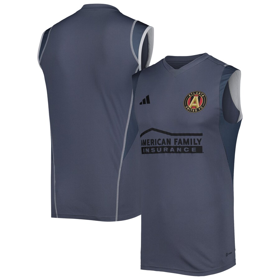 Men's Atlanta United FC adidas Gray 2023 On-Field Sleeveless Training Jersey - Puhuasuan
