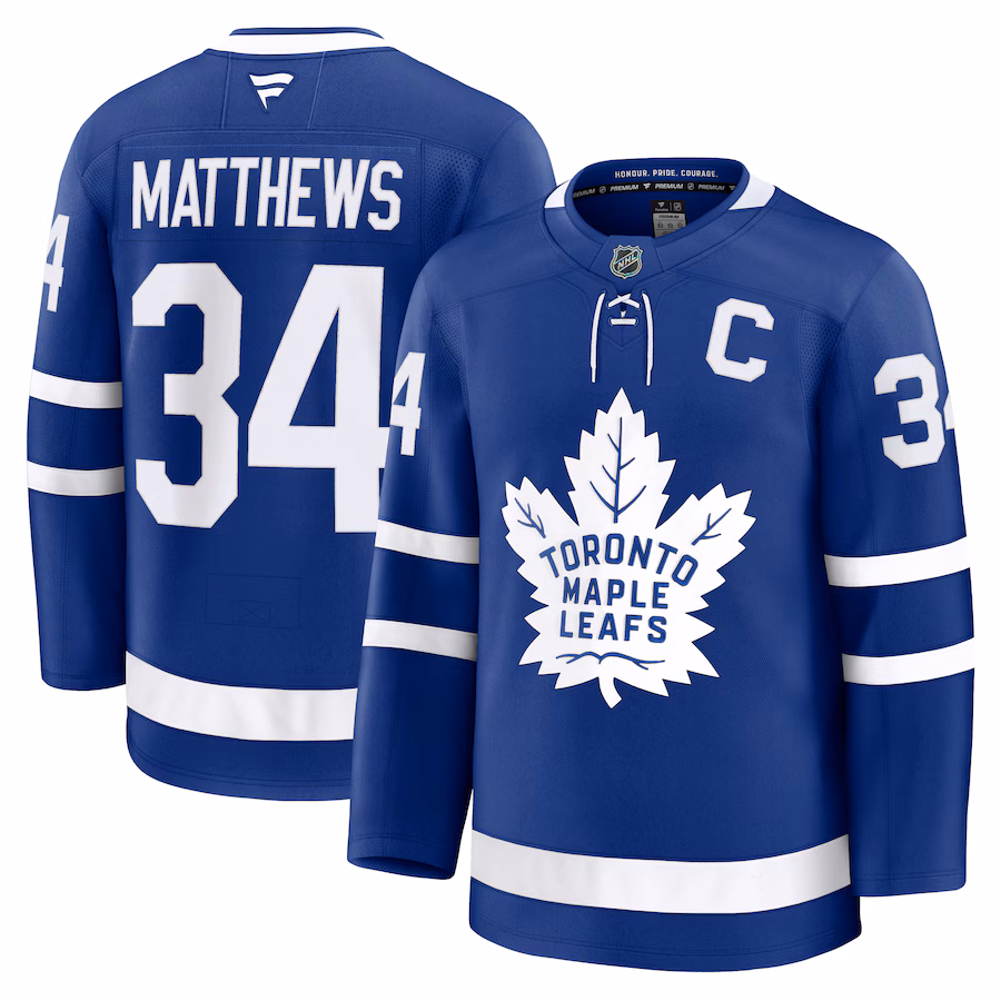 Men's Toronto Maple Leafs Auston Matthews Fanatics Blue Captain Patch Home Premium Jersey - Puhuasuan
