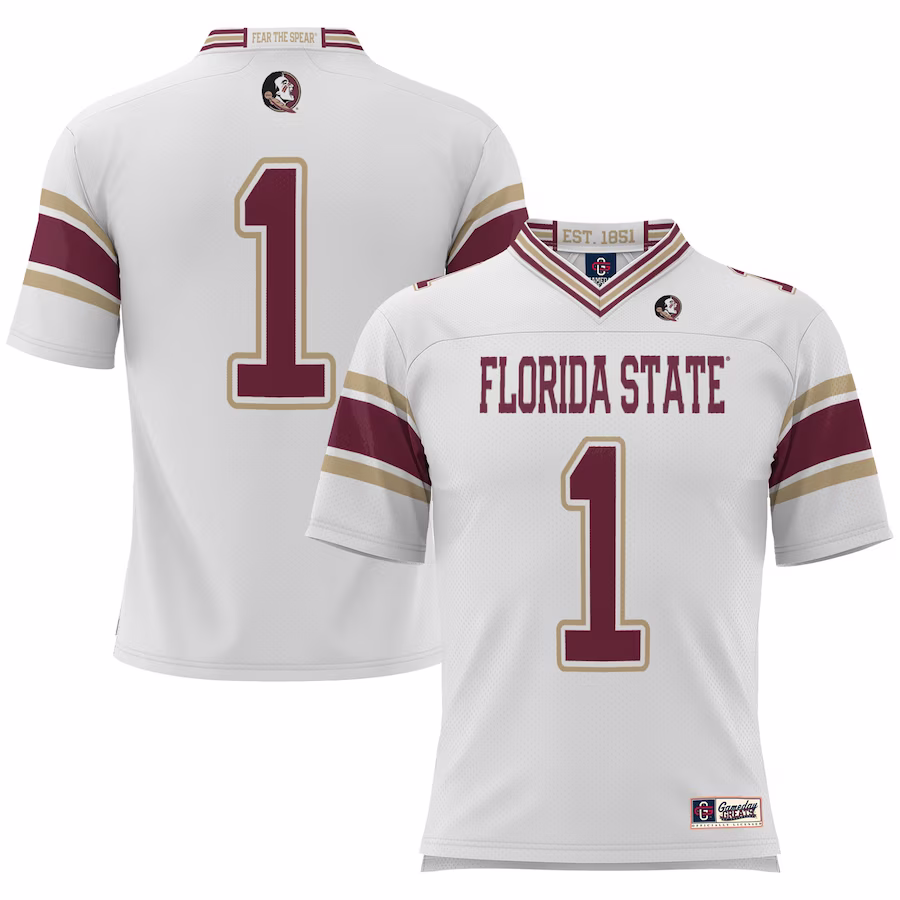 #1 Florida State Seminoles GameDay Greats Football Jersey - White - Puhuasuan