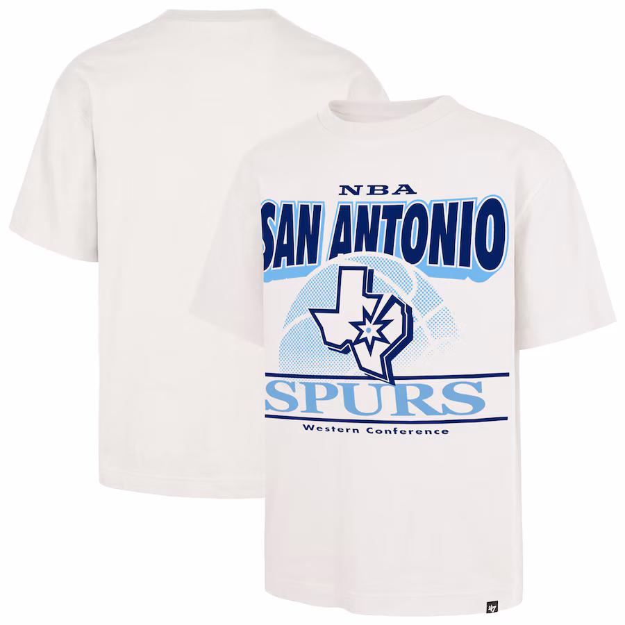 Men's San Antonio Spurs  '47 White City Edition Shifty Foundation T-Shirt - Puhuasuan