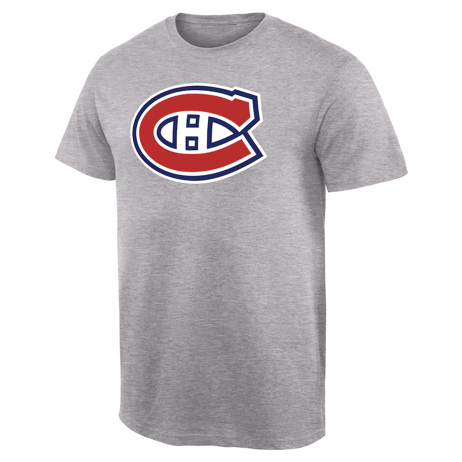 Men's Montreal Canadiens Ash Team Primary Logo T-Shirt - Puhuasuan