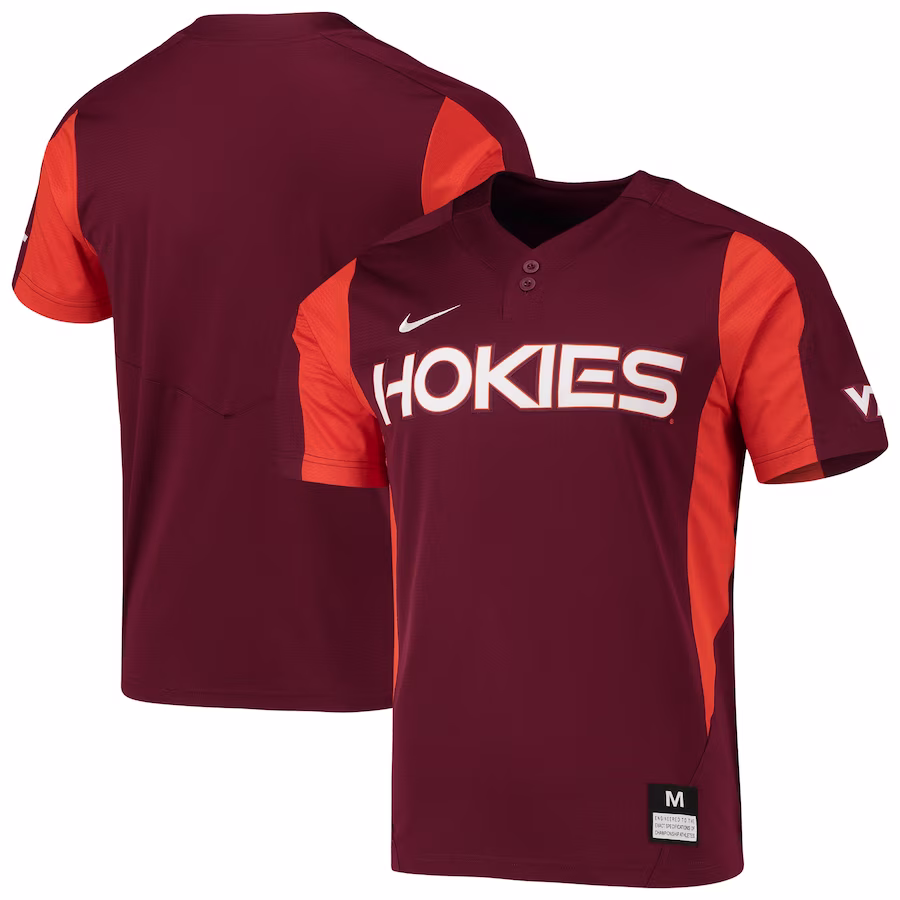 Virginia Tech Hokies Nike 2-Button Replica Baseball Jersey - Maroon - Puhuasuan