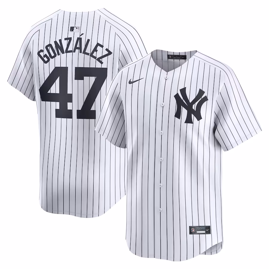 Men's New York Yankees Victor González Nike White Home Limited Player Jersey - Puhuasuan