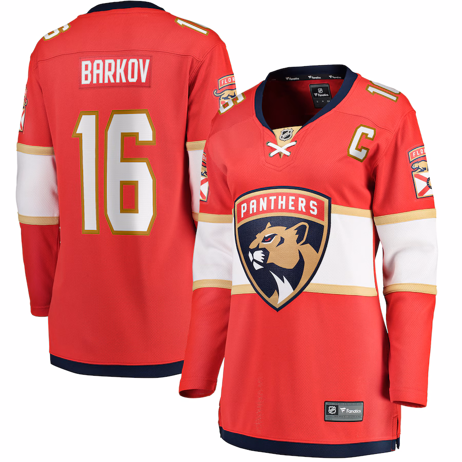 Women's Florida Panthers Aleksander Barkov Fanatics Red Captain Patch Home Breakaway Player Jersey - Puhuasuan