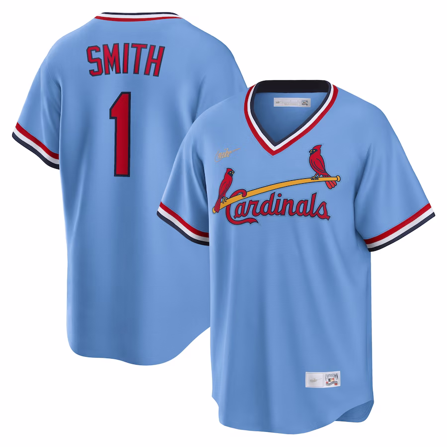 Men's St. Louis Cardinals Ozzie Smith Nike Light Blue Road Cooperstown Collection Player Jersey - Puhuasuan
