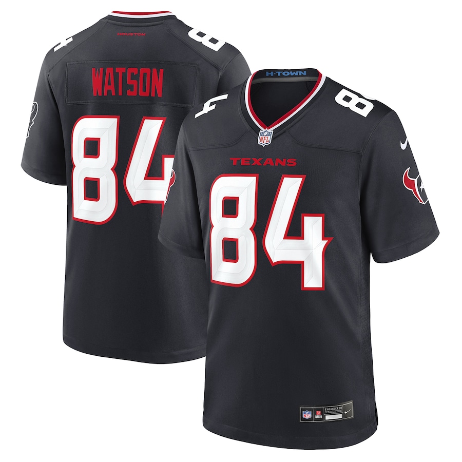 Men's Houston Texans Justin Watson Nike Navy Team Game Jersey - Puhuasuan
