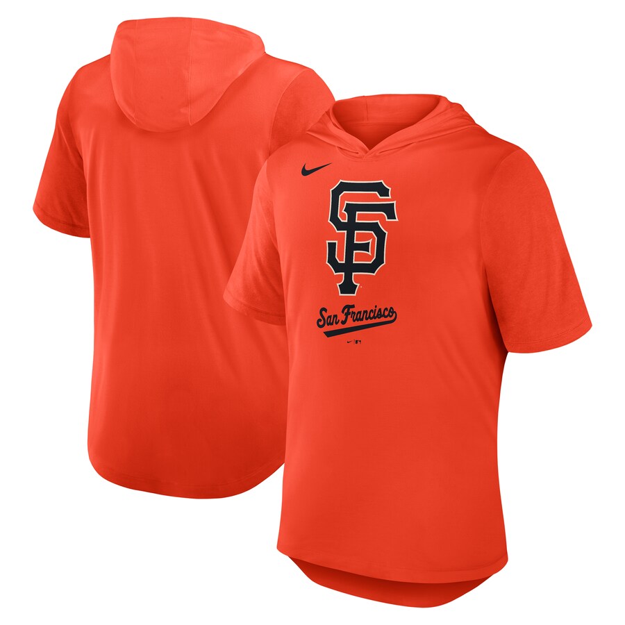 Men's San Francisco Giants Nike Orange Tri-Blend Hoodie T-Shirt - Puhuasuan