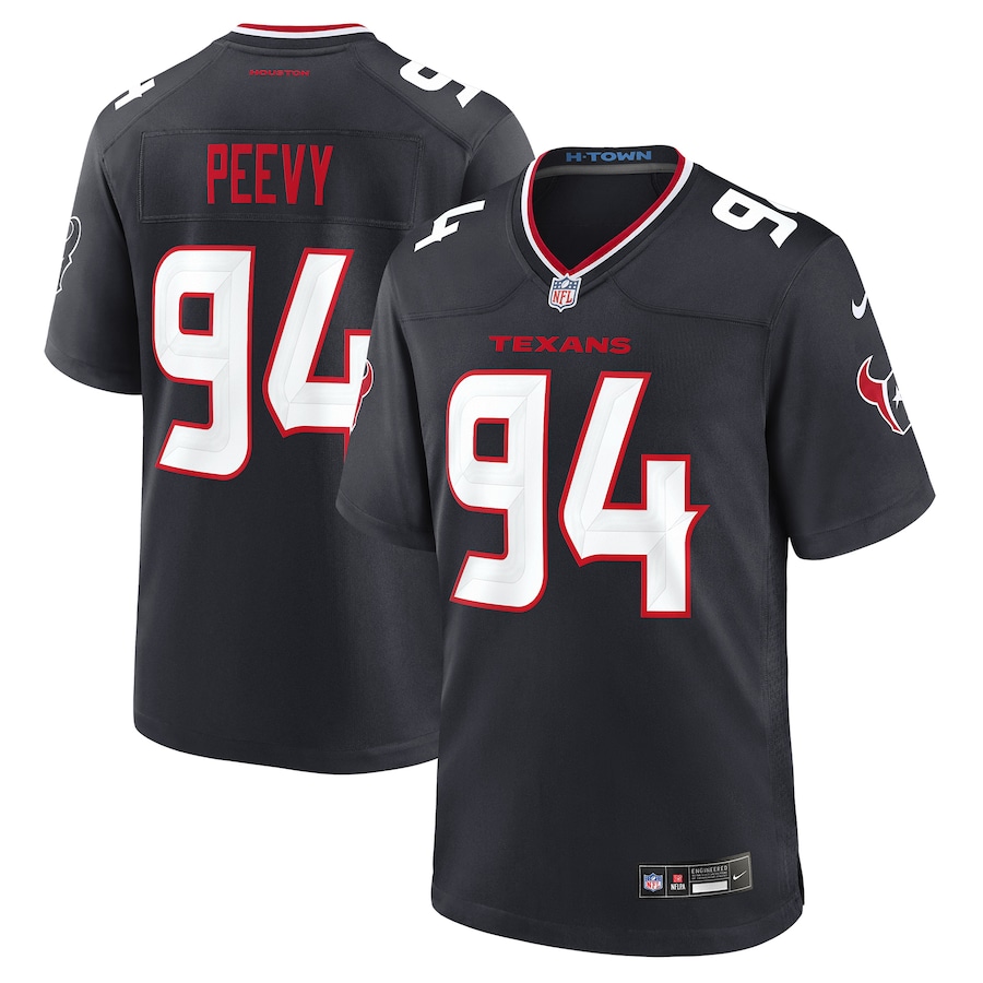 Men's Houston Texans Jayden Peevy Nike Navy Team Game Jersey - Puhuasuan