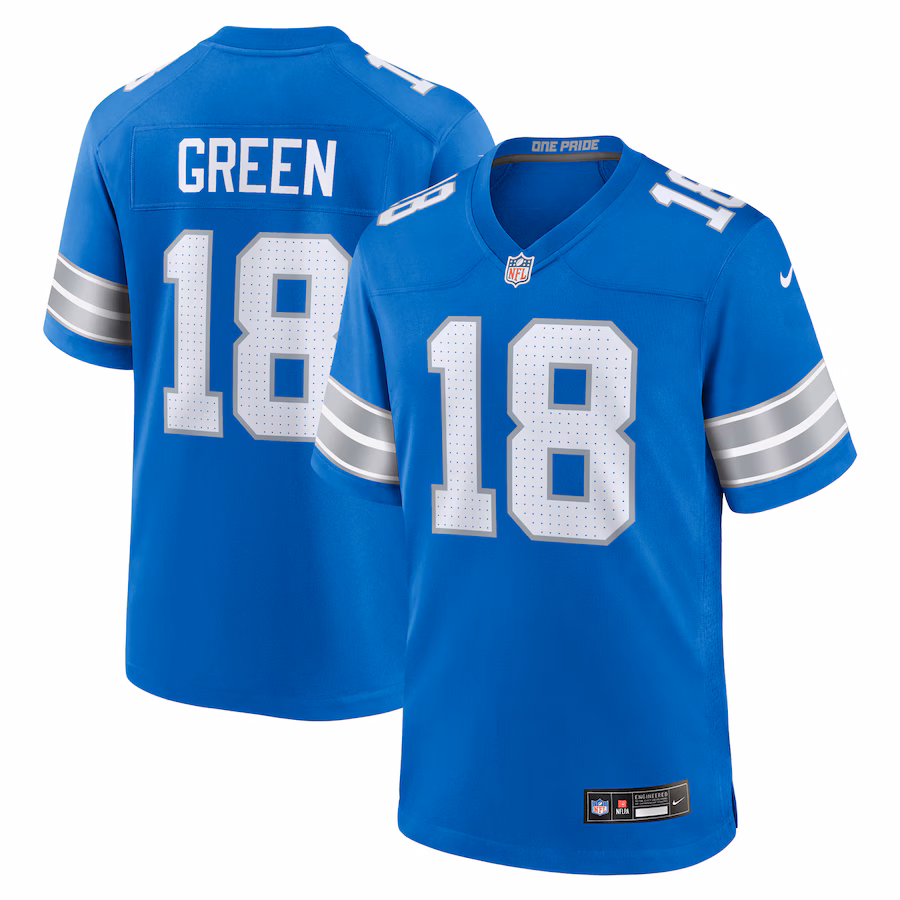 Men's Detroit Lions Antoine Green Nike Blue Team Game Jersey - Puhuasuan