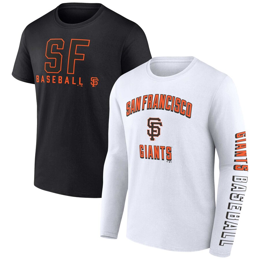 Men's San Francisco Giants Fanatics Black/White Two-Pack Combo T-Shirt Set - Puhuasuan