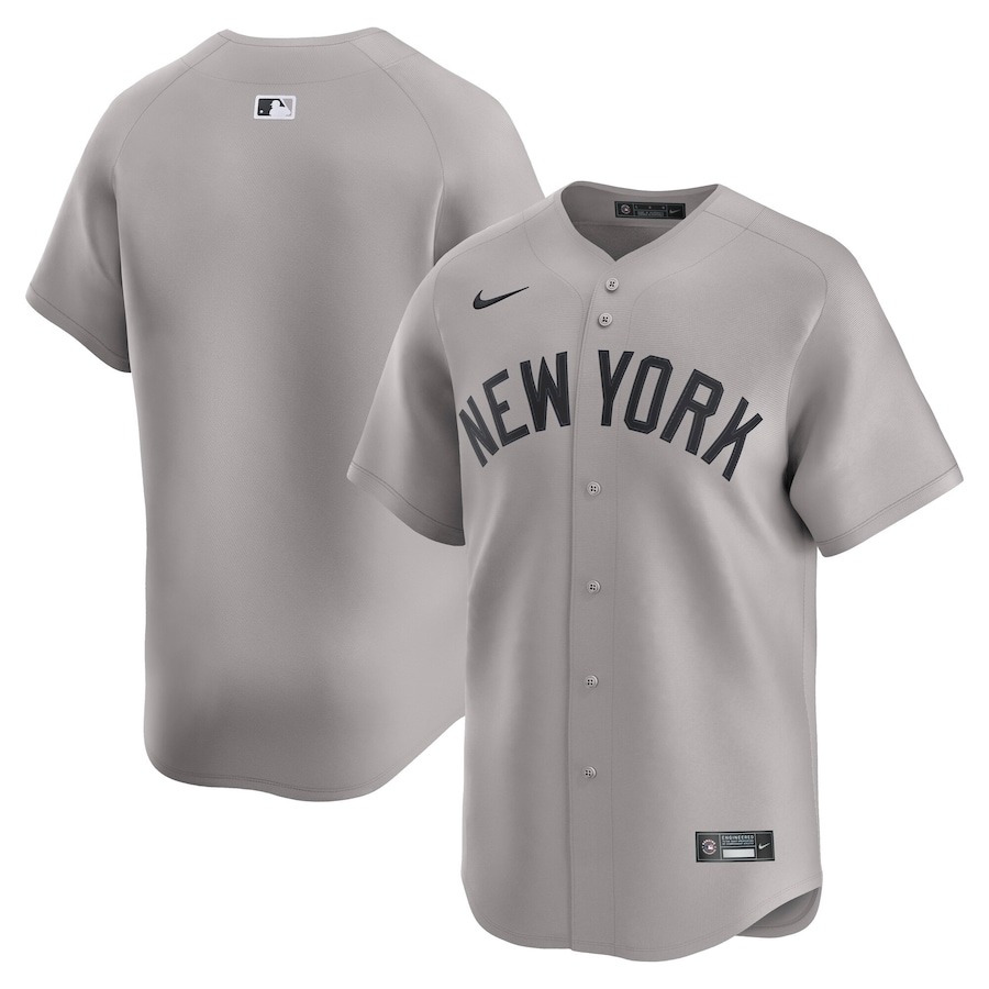 Men's New York Yankees  Nike Gray Away Limited Custom Jersey - Puhuasuan