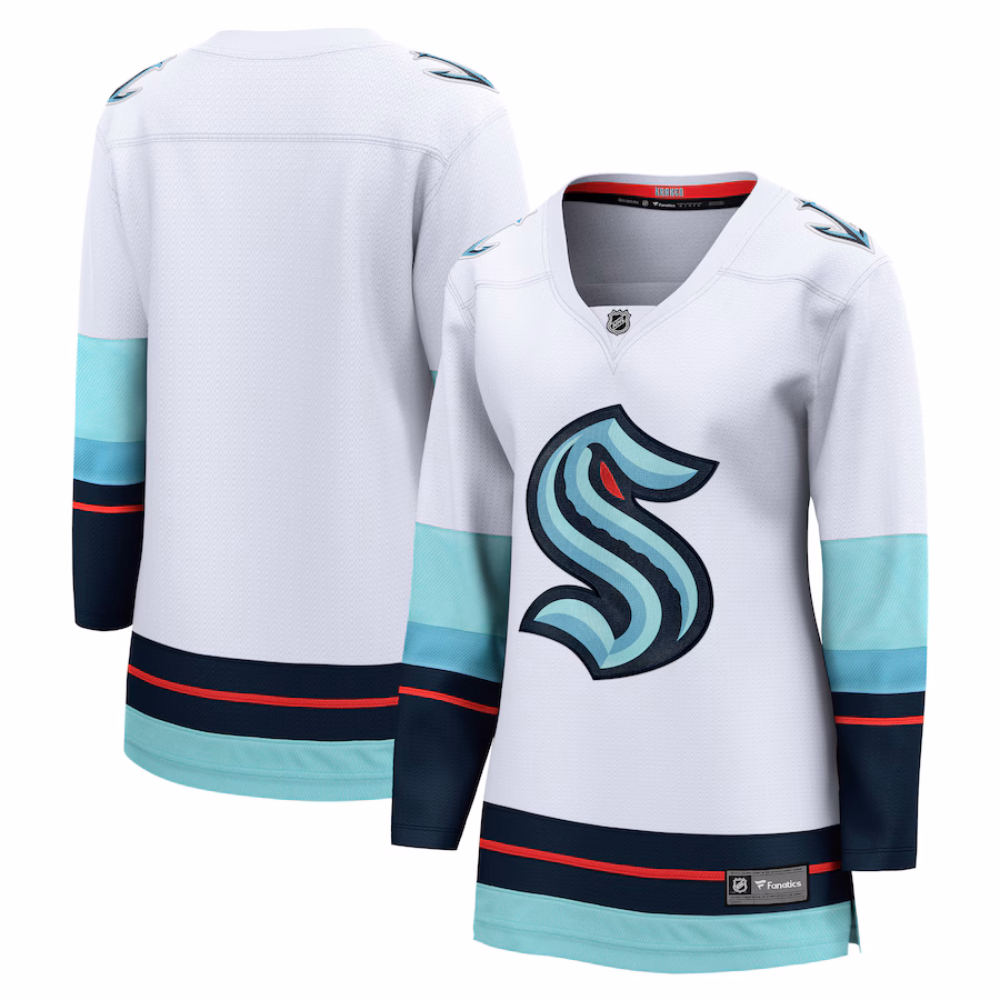 Women's Seattle Kraken Fanatics White Away Breakaway Jersey - Puhuasuan