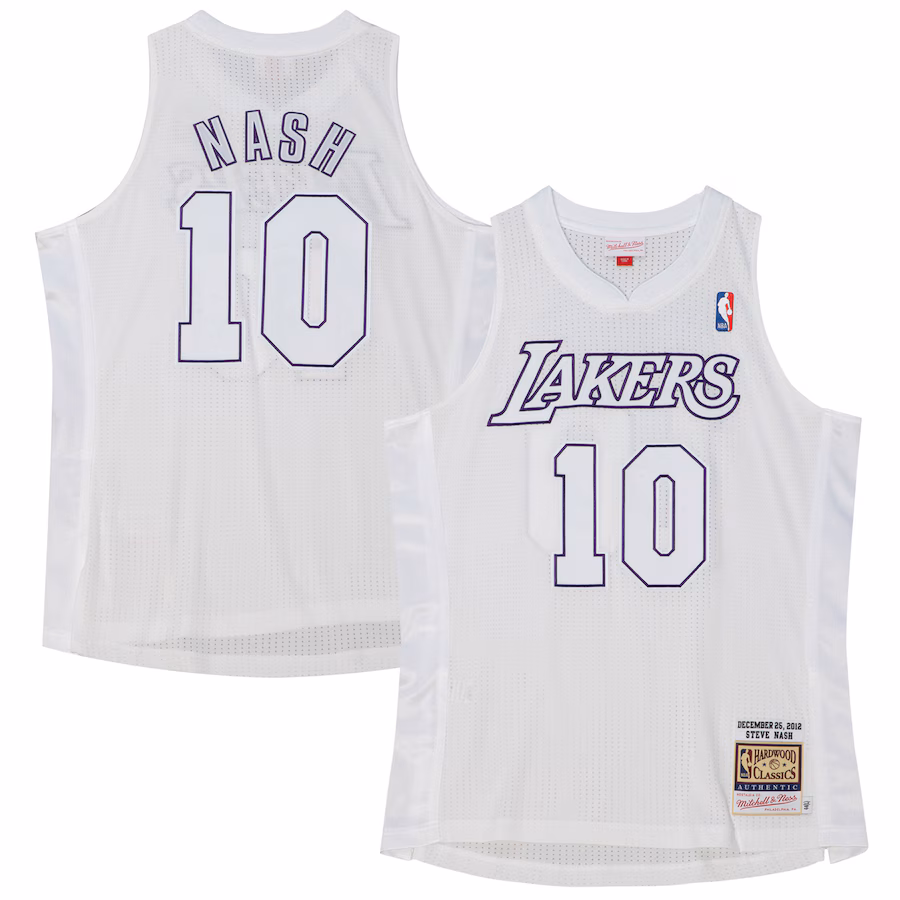 Men's Los Angeles Lakers Steve Nash Mitchell & Ness White 2012 Authentic Player Jersey - Puhuasuan