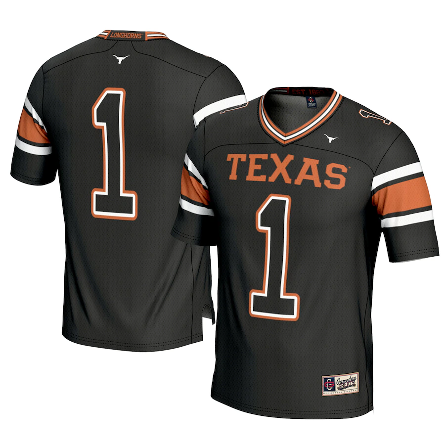 Men's GameDay Greats #1 Black Texas Longhorns Football Jersey - Puhuasuan