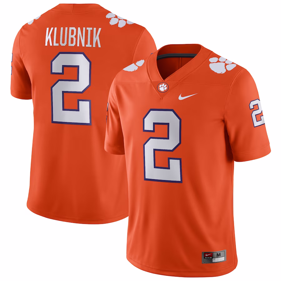 Cade Klubnik Clemson Tigers Nike NIL Replica Football Jersey - Orange - Puhuasuan