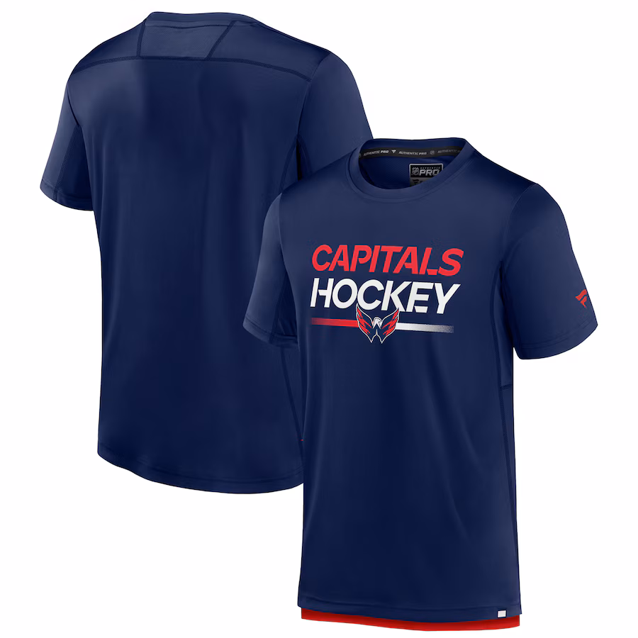 Men's Washington Capitals Fanatics Navy Authentic Pro Tech T-Shirt - Puhuasuan