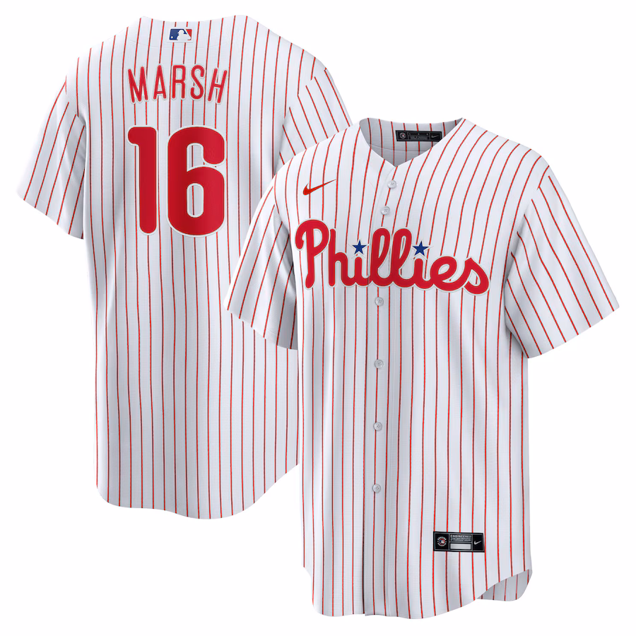 Men's Philadelphia Phillies Brandon Marsh Nike White Replica Player Jersey - Puhuasuan