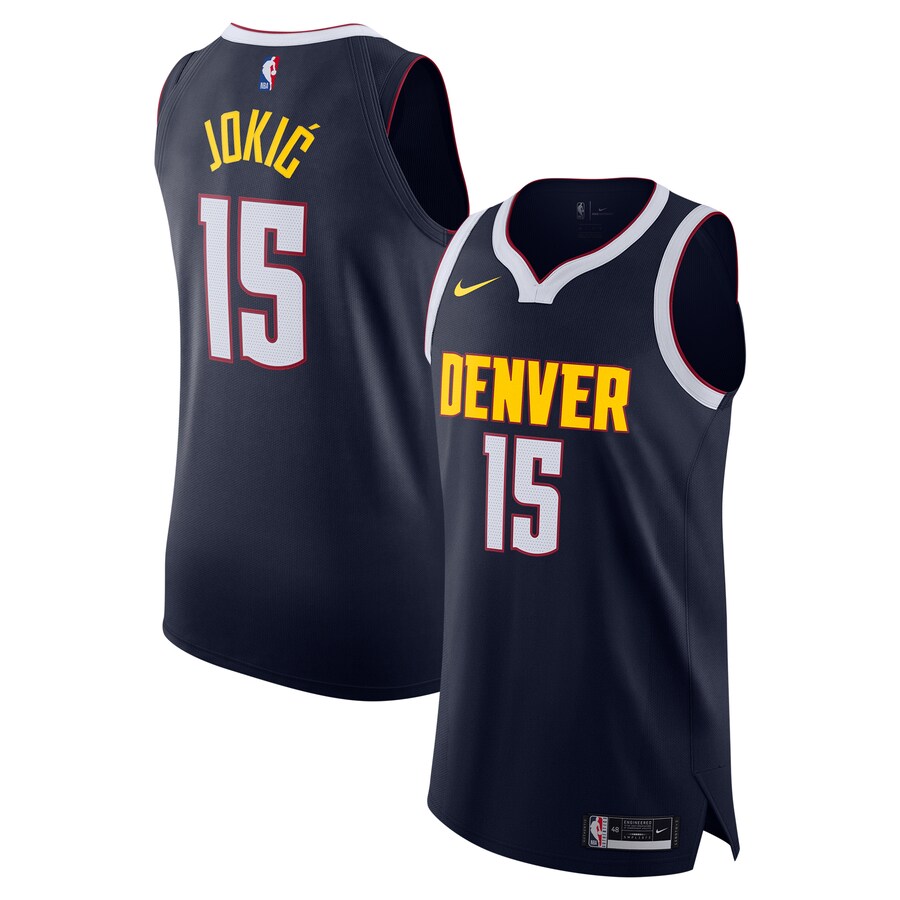 Men's Denver Nuggets Nikola Jokic Nike Navy Authentic Jersey - Icon Edition - Puhuasuan