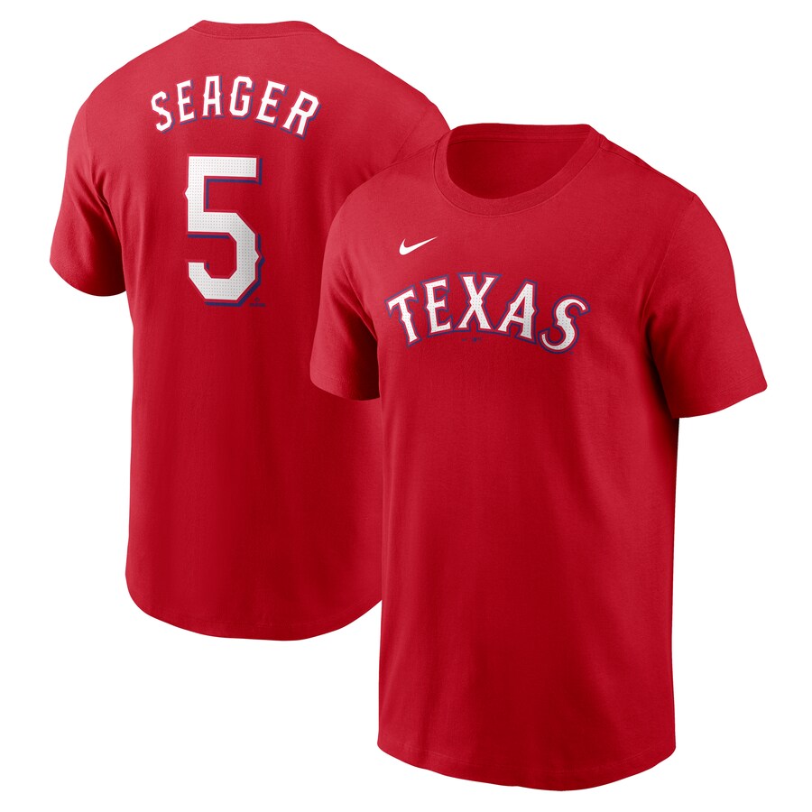 Men's Texas Rangers Corey Seager Nike Red Fuse Name & Number T-Shirt - Puhuasuan