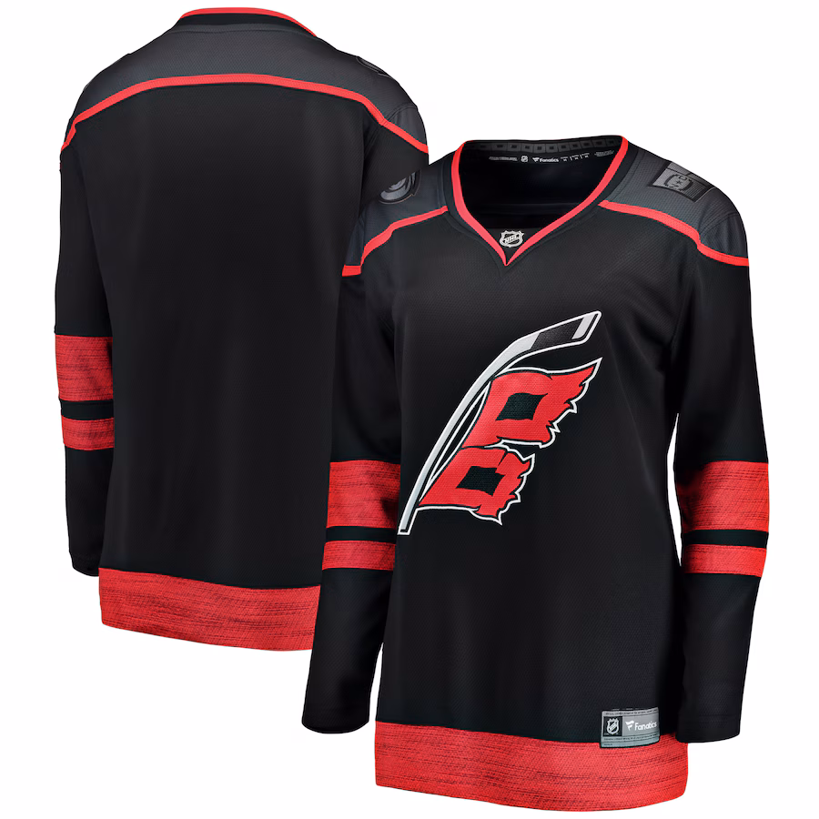 Women's Carolina Hurricanes Fanatics Black Home Breakaway Jersey - Puhuasuan