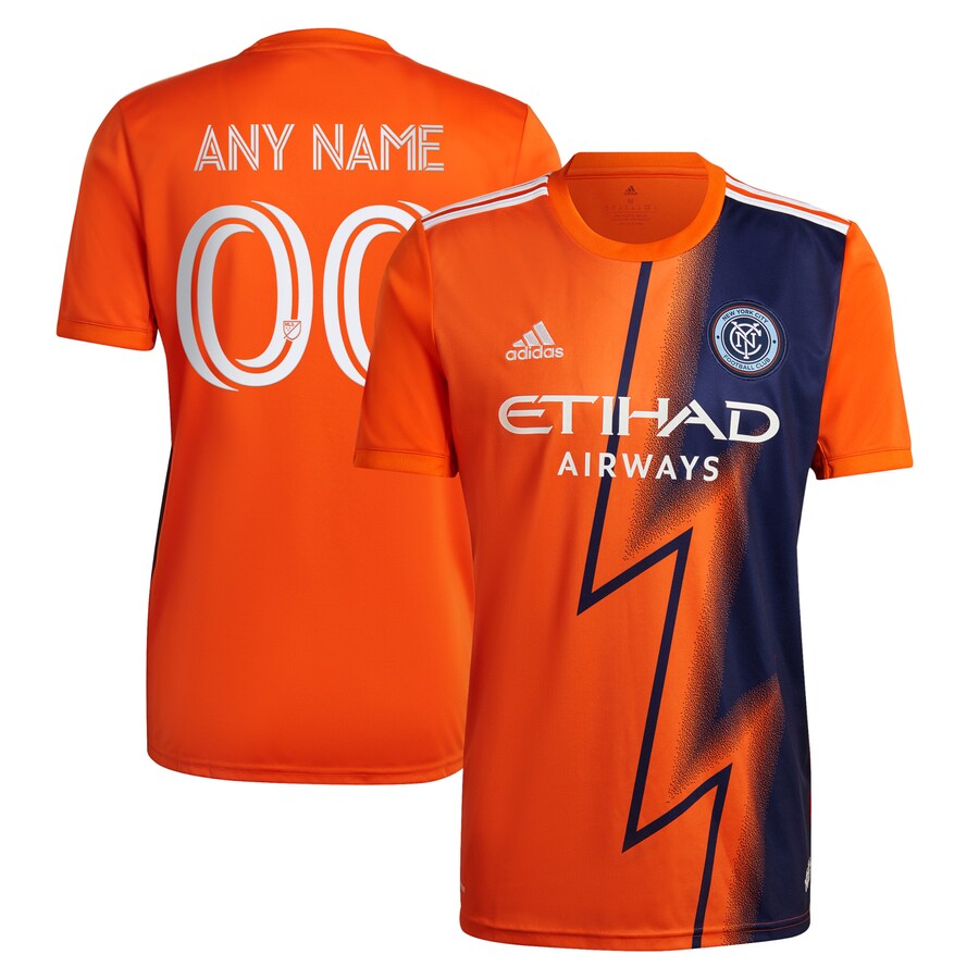 Men's New York City FC adidas Orange 2022 The Volt Kit Replica Custom Jersey - Puhuasuan