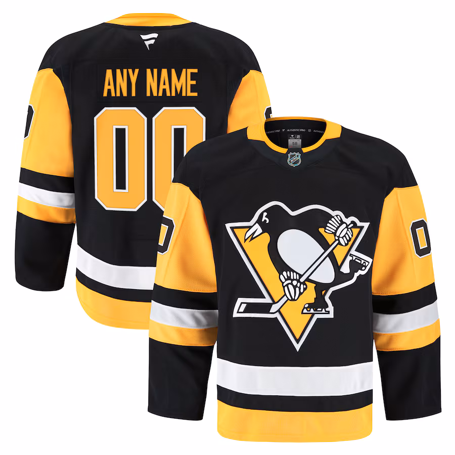 Men's Pittsburgh Penguins Fanatics Black Home Authentic Pro Custom Jersey - Puhuasuan