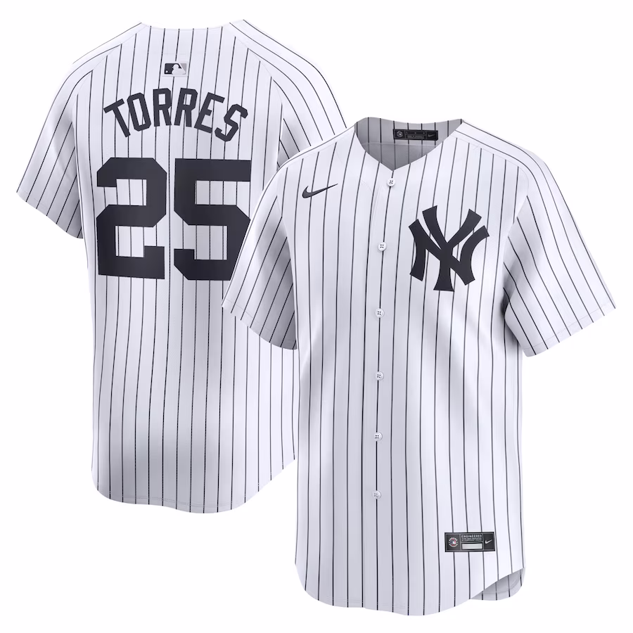 Men's New York Yankees Gleyber Torres Nike White Home Limited Player Jersey - Puhuasuan