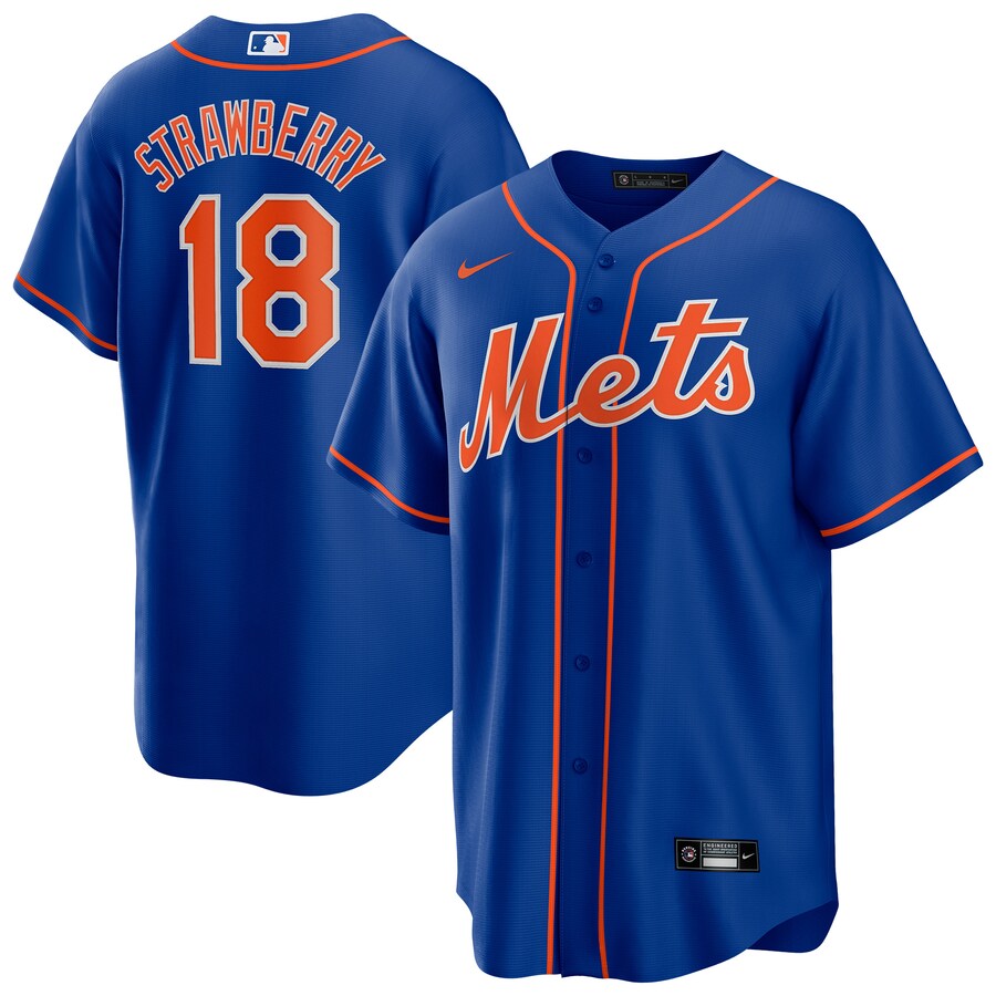 Men's New York Mets Darryl Strawberry Nike Royal Alternate Replica Player Jersey - Puhuasuan