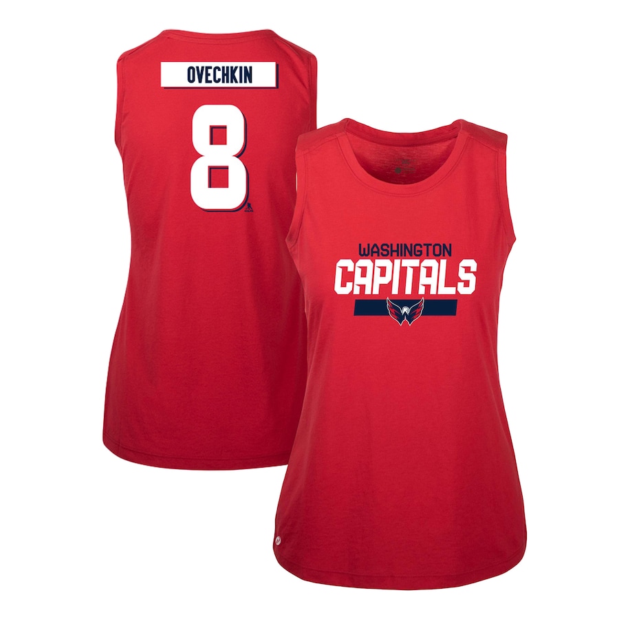 Women's Washington Capitals Alexander Ovechkin Levelwear Red Macy Player Name & Number Tank Top - Puhuasuan