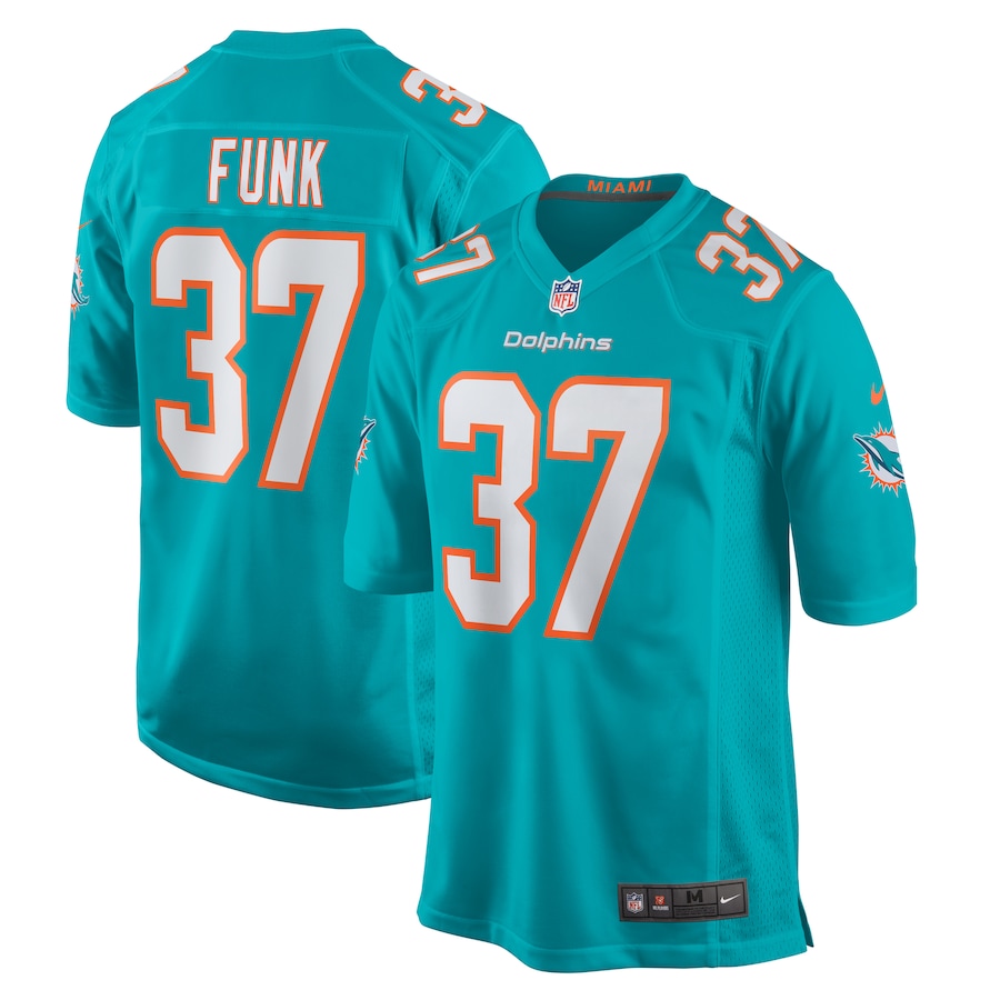 Men's Miami Dolphins Jake Funk Nike  Aqua  Game Jersey - Puhuasuan
