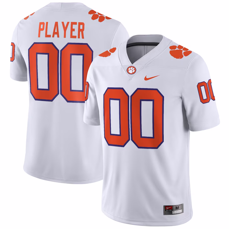 Clemson Tigers Nike NIL Pick-A-Player Game Jersey - White - Puhuasuan