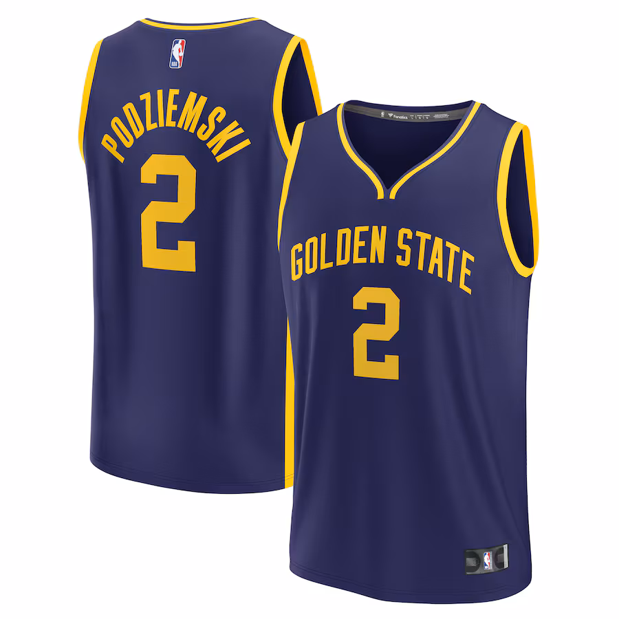 Youth Golden State Warriors First Round Fanatics Navy 2023 NBA Draft First Round Pick Fast Break Replica Jersey - Statement Edition - Puhuasuan