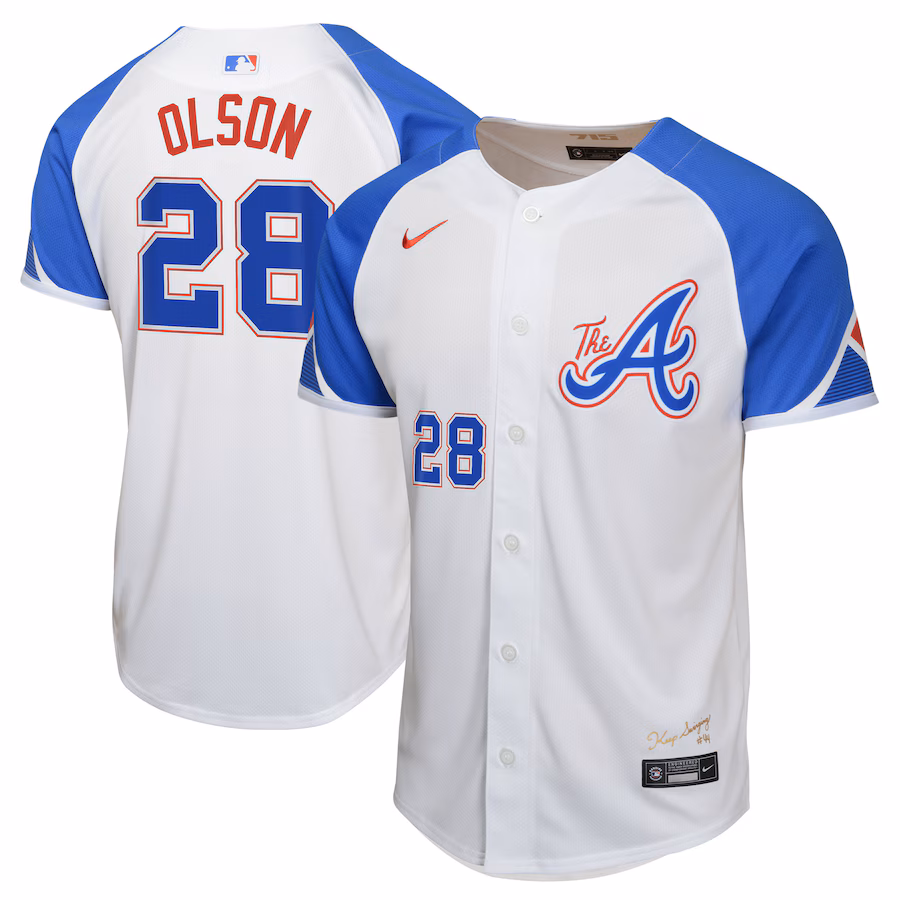 Youth Atlanta Braves Matt Olson Nike White City Connect Limited Player Jersey - Puhuasuan