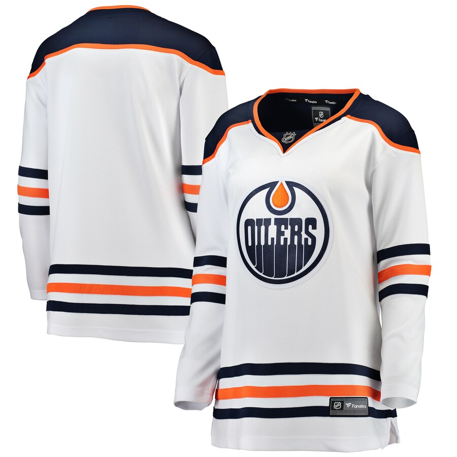 Women's Edmonton Oilers Fanatics Branded White Away Breakaway Jersey - Puhuasuan