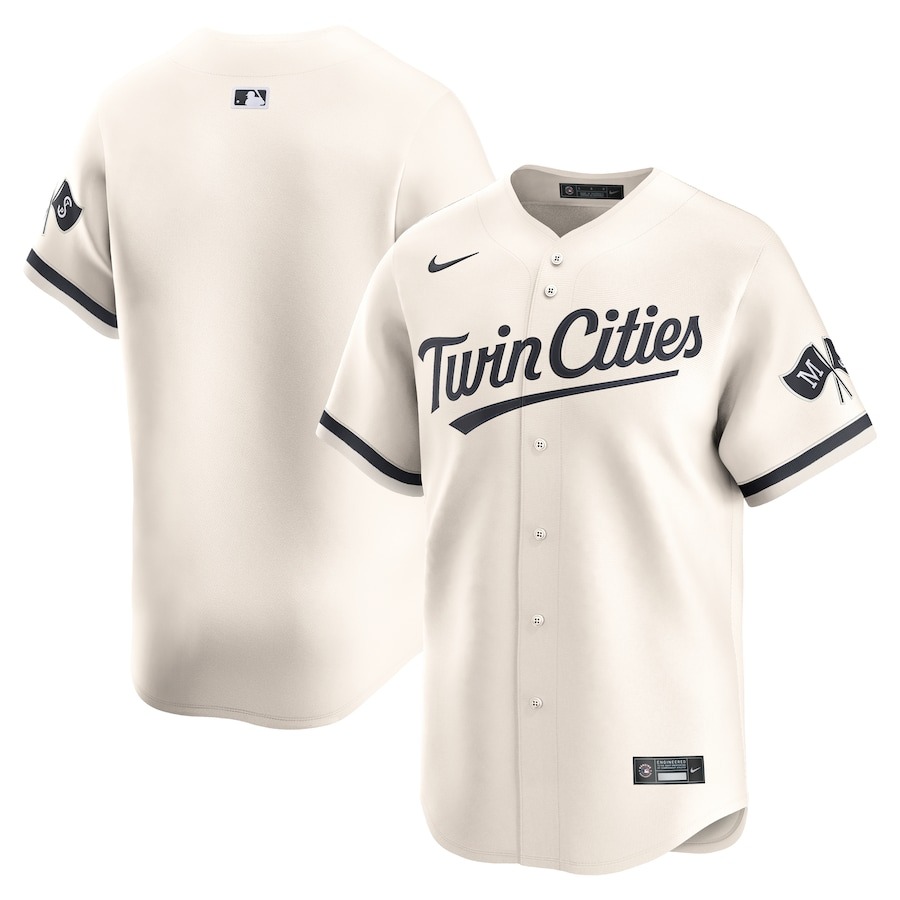 Men's Minnesota Twins  Nike Cream  Alternate Limited Custom Jersey - Puhuasuan