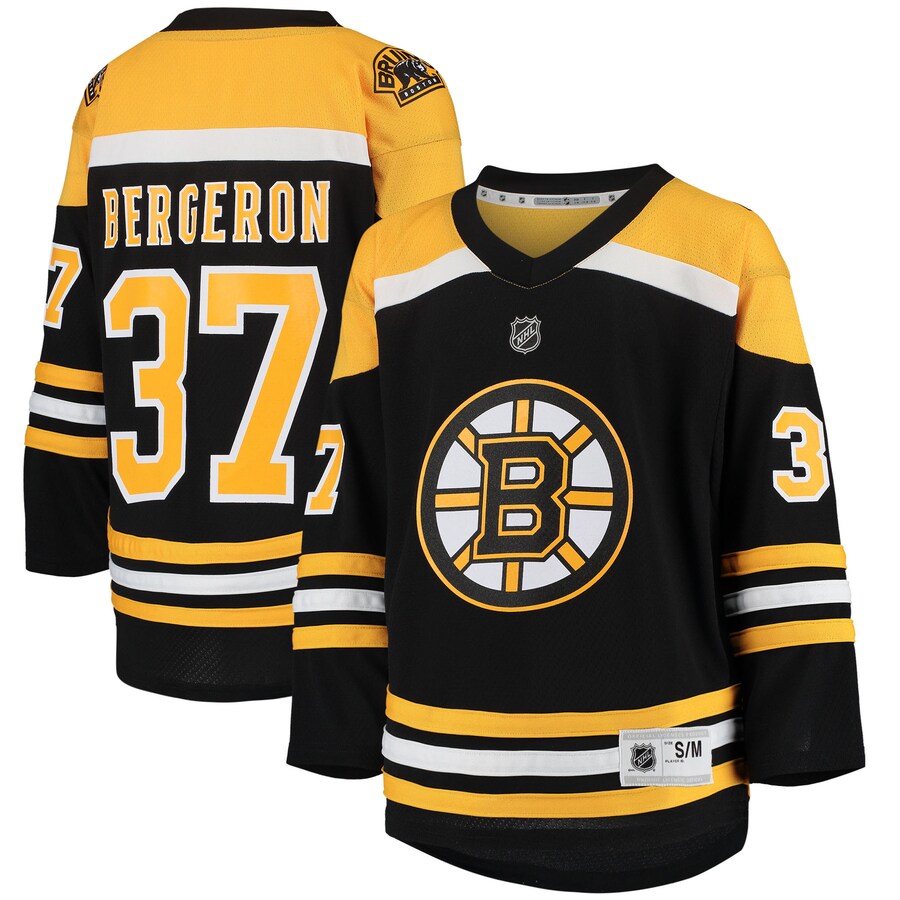 Youth Boston Bruins Patrice Bergeron Black Home Replica Player Jersey - Puhuasuan