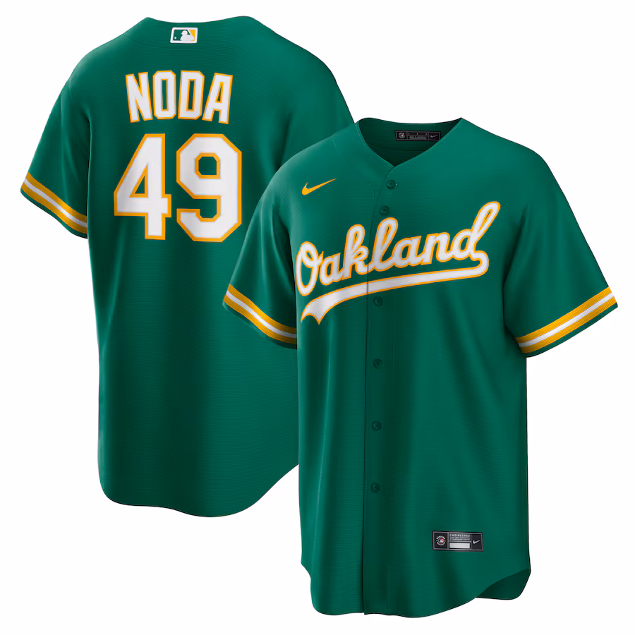 Men's Oakland Athletics Ryan Noda Nike Kelly Green Alternate Replica Jersey - Puhuasuan