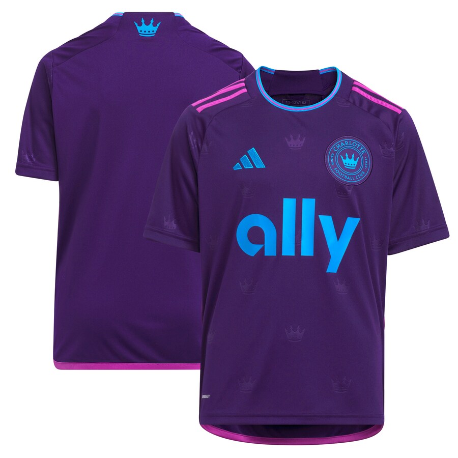 Youth Charlotte FC adidas Purple 2023 Crown Jewel Kit Replica Jersey - Puhuasuan