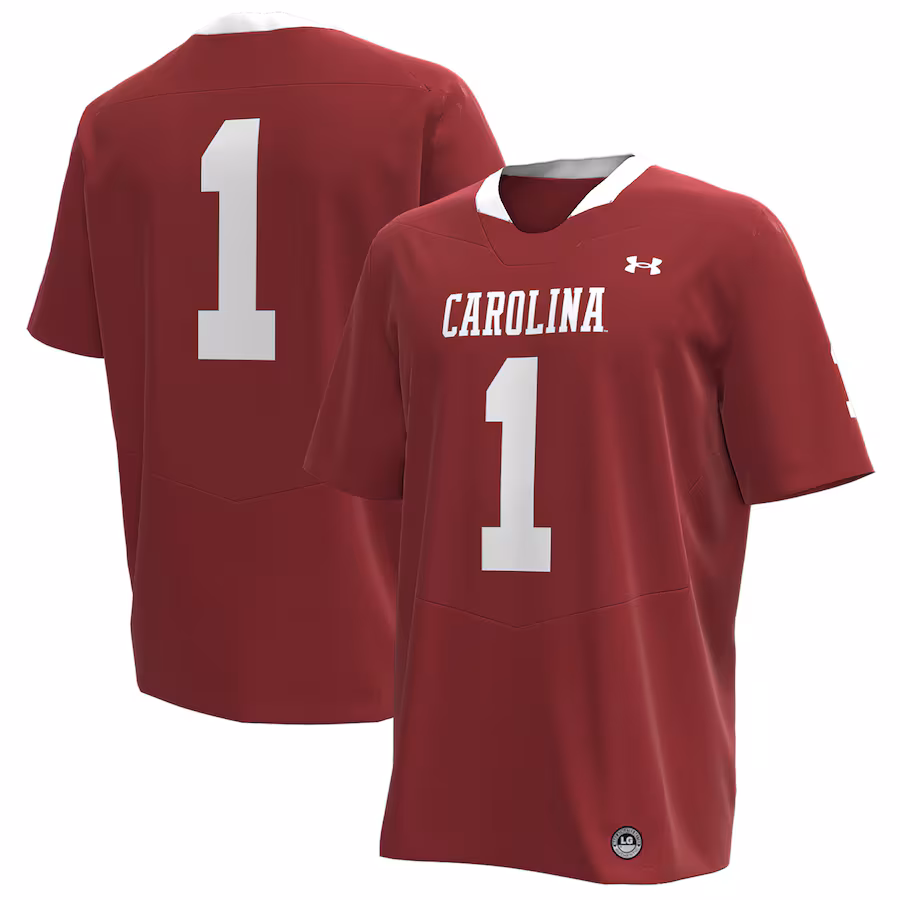 Men's Under Armour #1 Garnet South Carolina Gamecocks Throwback Replica Jersey - Puhuasuan