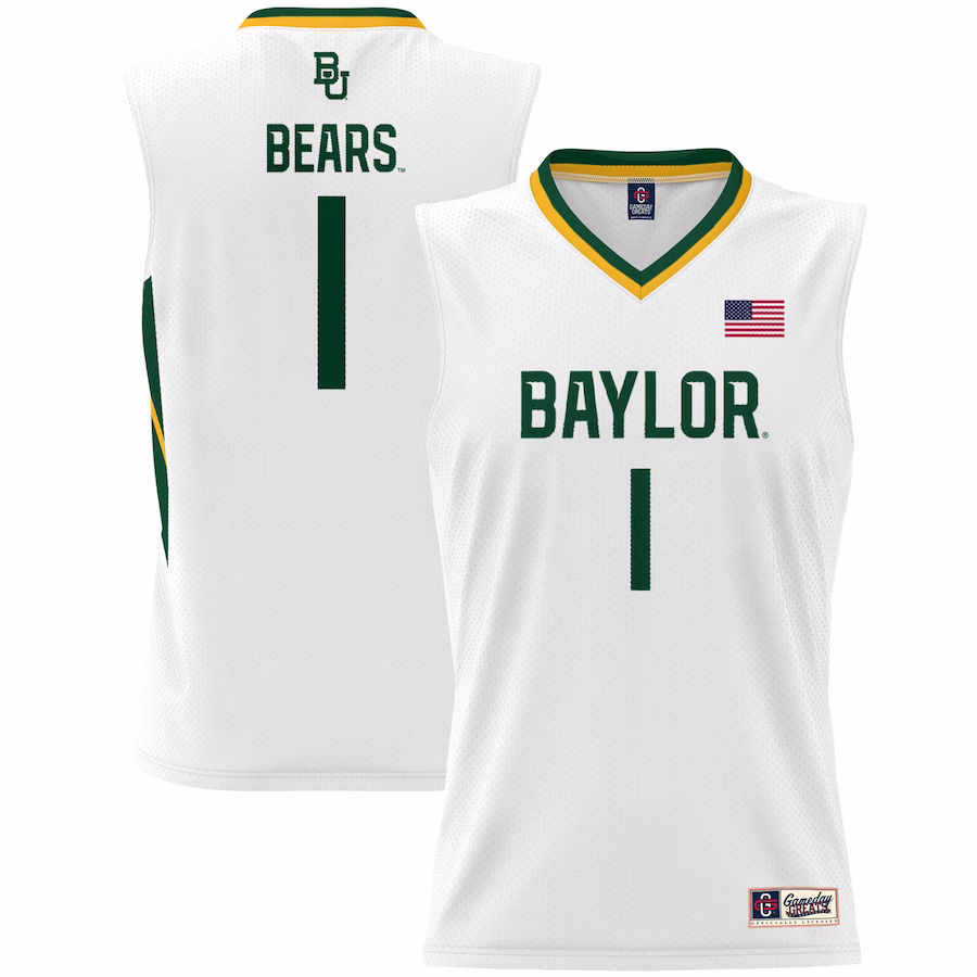 #1 Baylor Bears GameDay Greats Youth Lightweight Basketball Jersey - White - Puhuasuan
