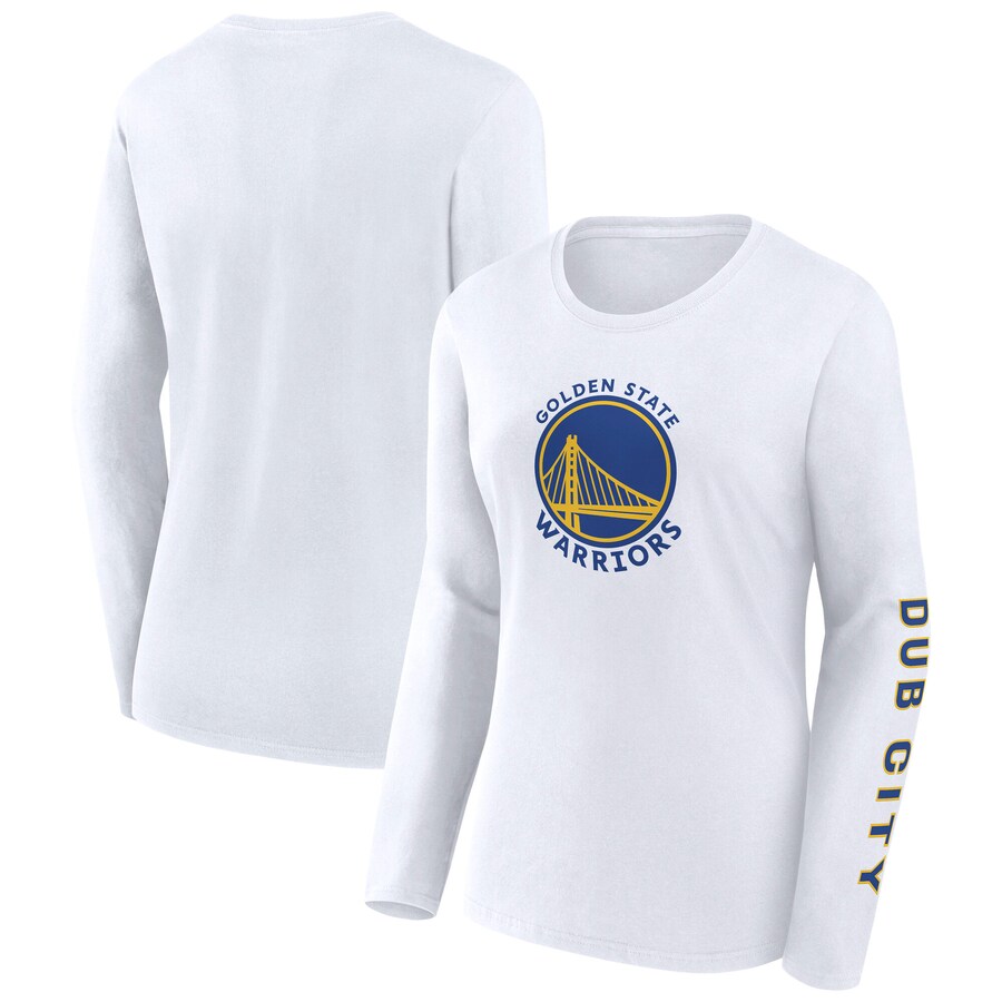 Women's Golden State Warriors Fanatics White Long Sleeve T-Shirt - Puhuasuan