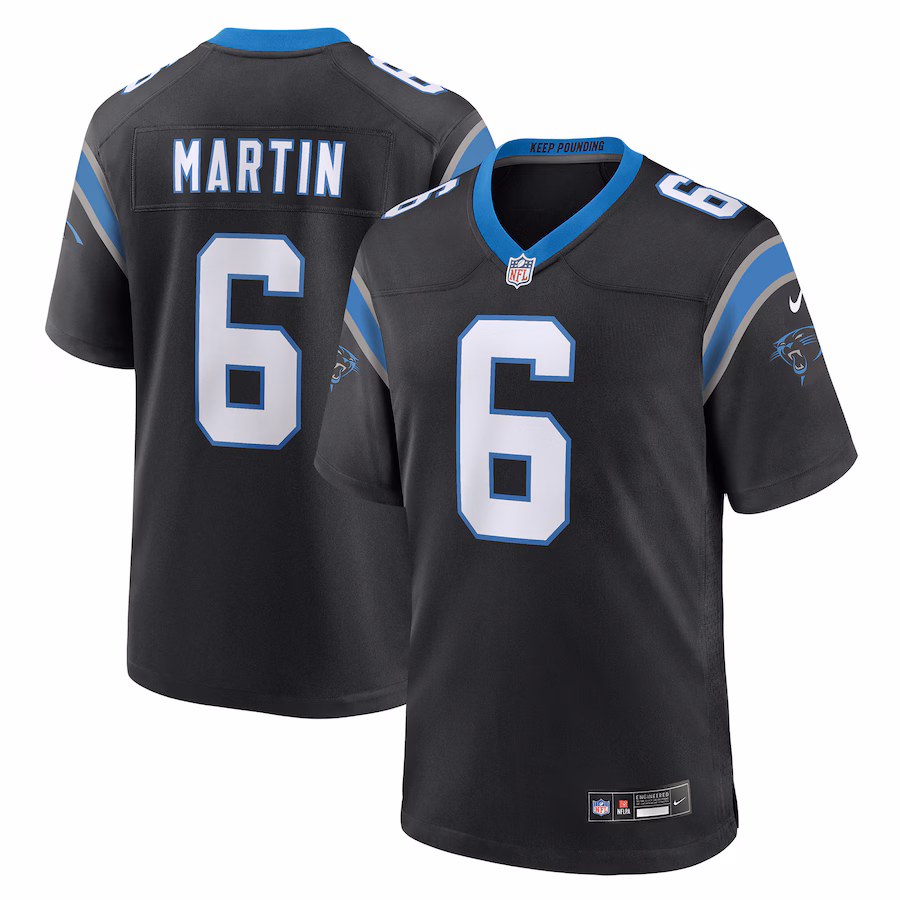 Men's Carolina Panthers Sam Martin Nike Black Team Game Jersey - Puhuasuan