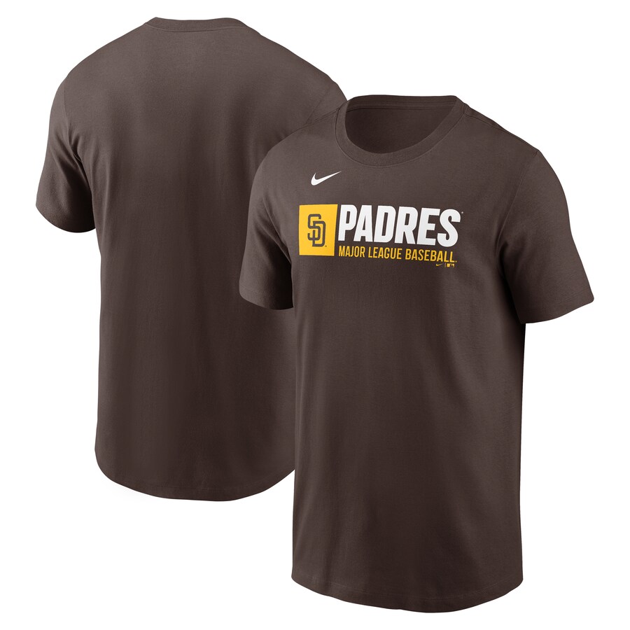 Men's San Diego Padres Nike Brown Team Block T-Shirt - Puhuasuan