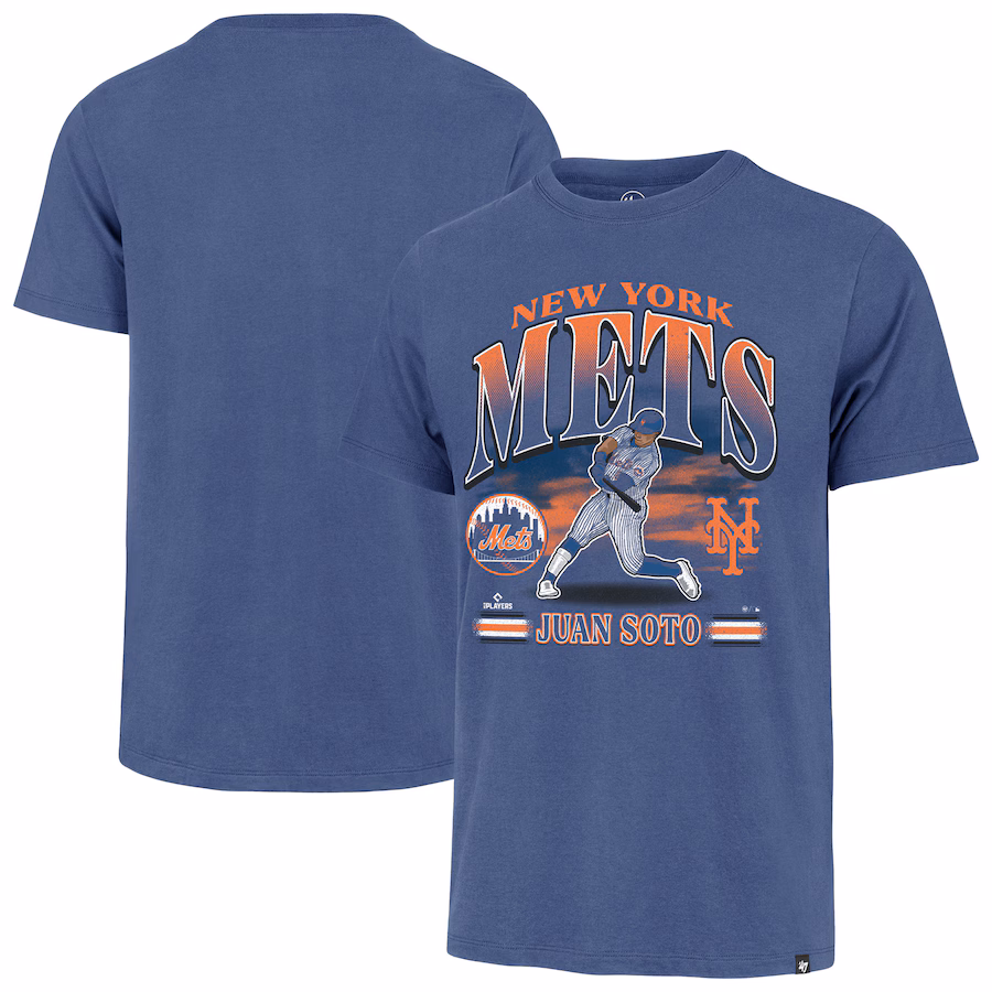 Men's New York Mets Juan Soto '47 Royal Graphic T-Shirt - Puhuasuan