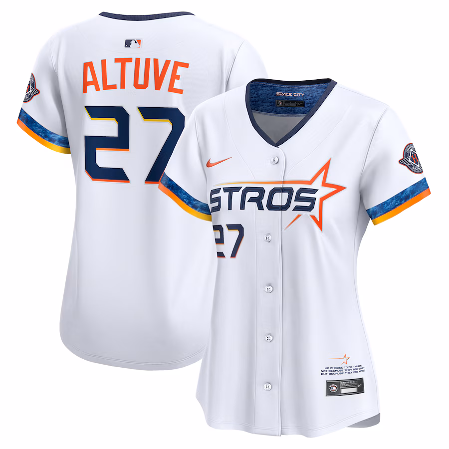 Women's Houston Astros Jose Altuve Nike White 2025 City Connect Limited Player Jersey - Puhuasuan