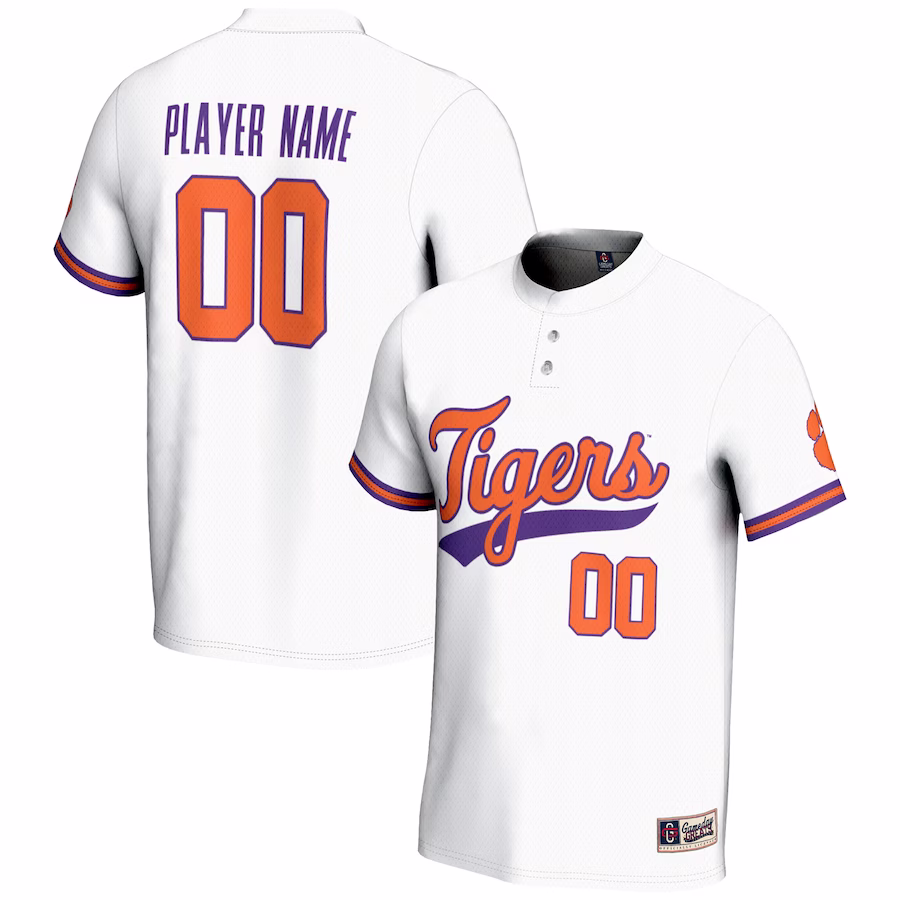 Clemson Tigers GameDay Greats Unisex NIL Pick-A-Player Lightweight Softball Jersey - White - Puhuasuan