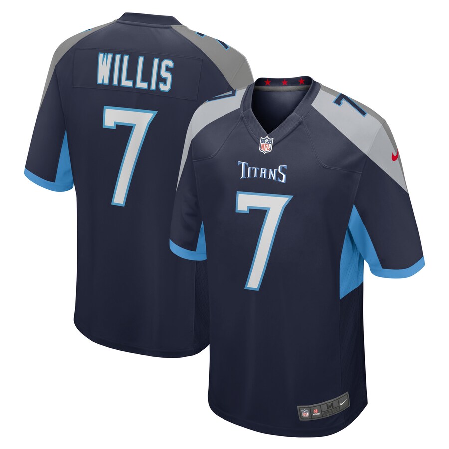 Men's Tennessee Titans Malik Willis Nike Navy Player Game Jersey - Puhuasuan