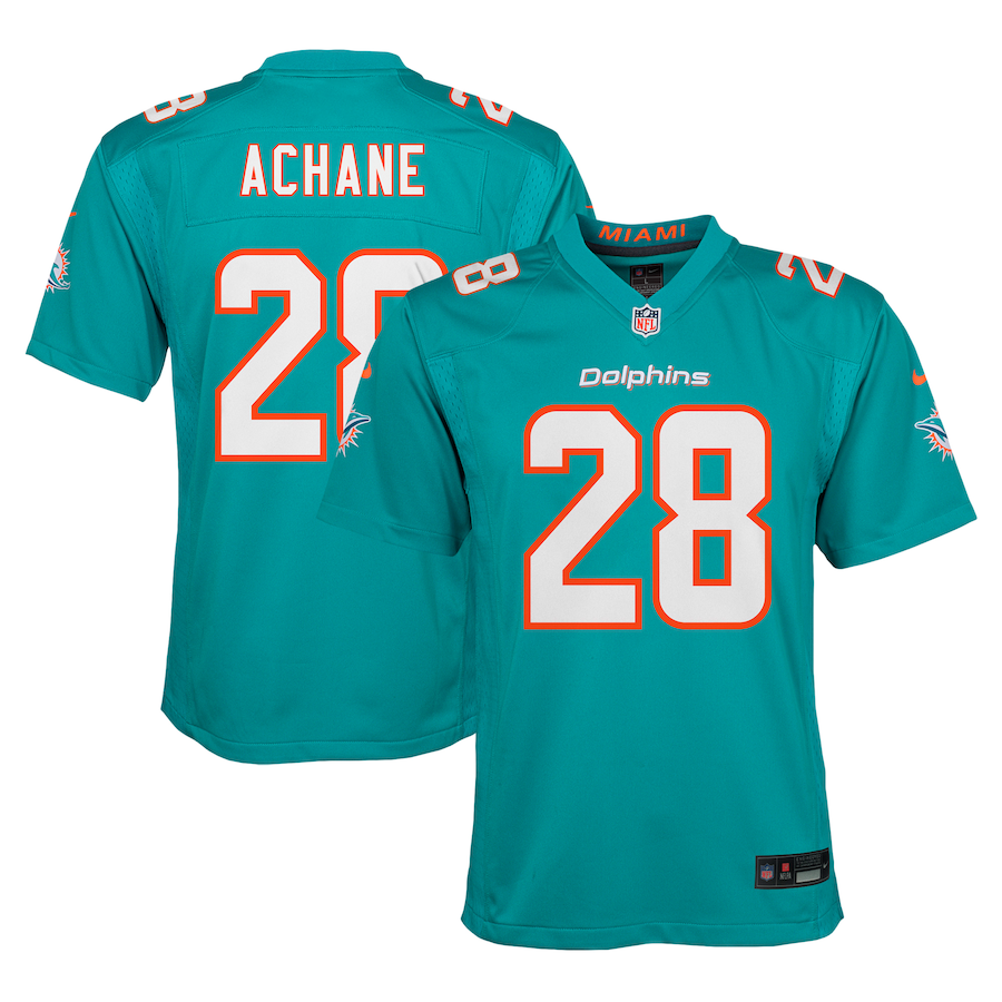 Youth Miami Dolphins De’Von Achane Nike Aqua Team Player Game Jersey - Puhuasuan